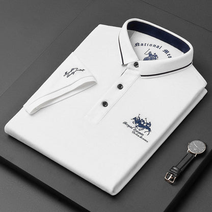 Mannen Polo Klassieke Stijl Met Borduurwerk