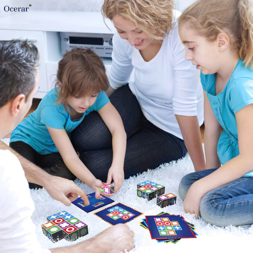Houten Kleurenpuzzel voor Kinderen – Educatief Hersenspel met 20 Blokken en 60 Kaarten – Ontwikkel Hand-Oog Coördinatie, Logisch Denken en Patroonherkenning