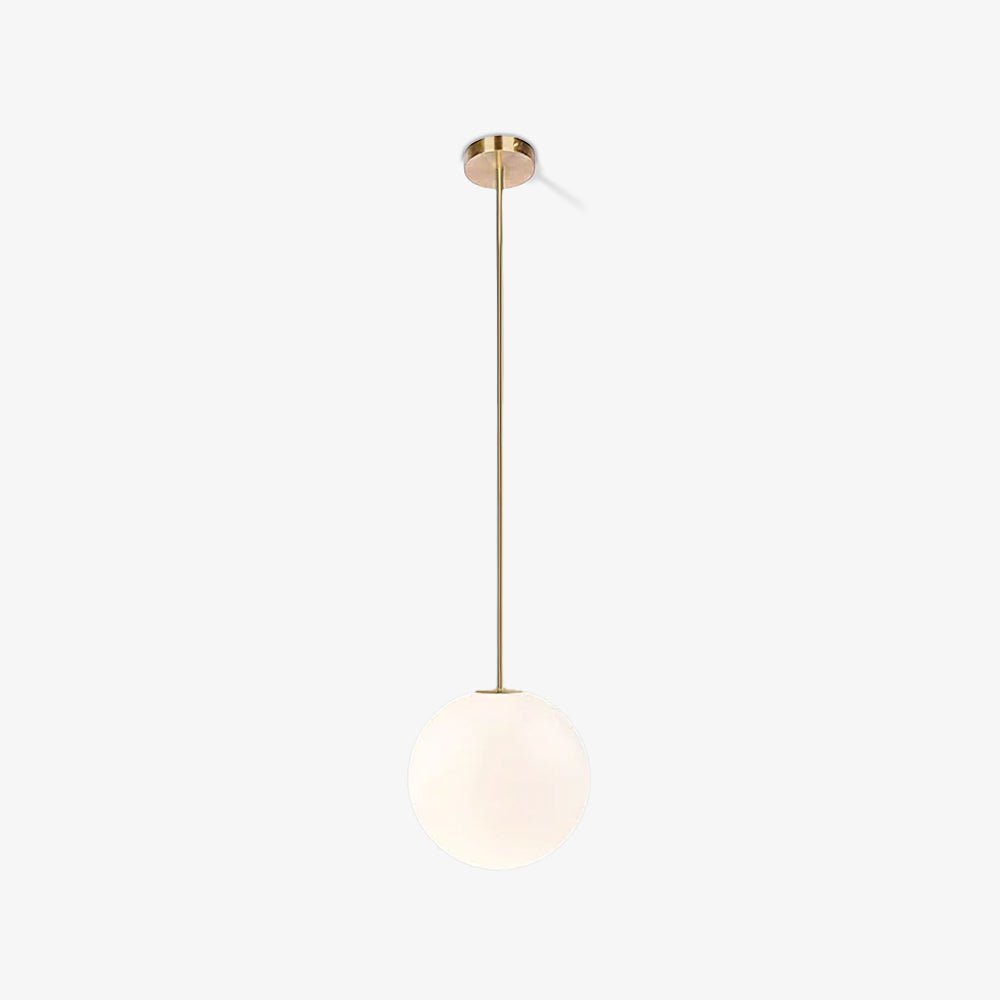 Architecturale Hanglamp met Opaal Glas — Messing of Zwart — Ø9-30cm — 100-200cm Hoogte