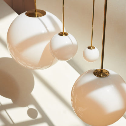 Hanglamp Messing Melkglas Plafond Minimalistisch Modern Scandinavisch Hal Eettafel Nachtkastje