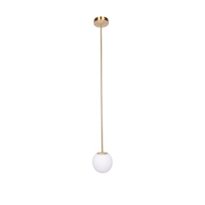 Architecturale Hanglamp met Opaal Glas — Messing of Zwart — Ø9-30cm — 100-200cm Hoogte