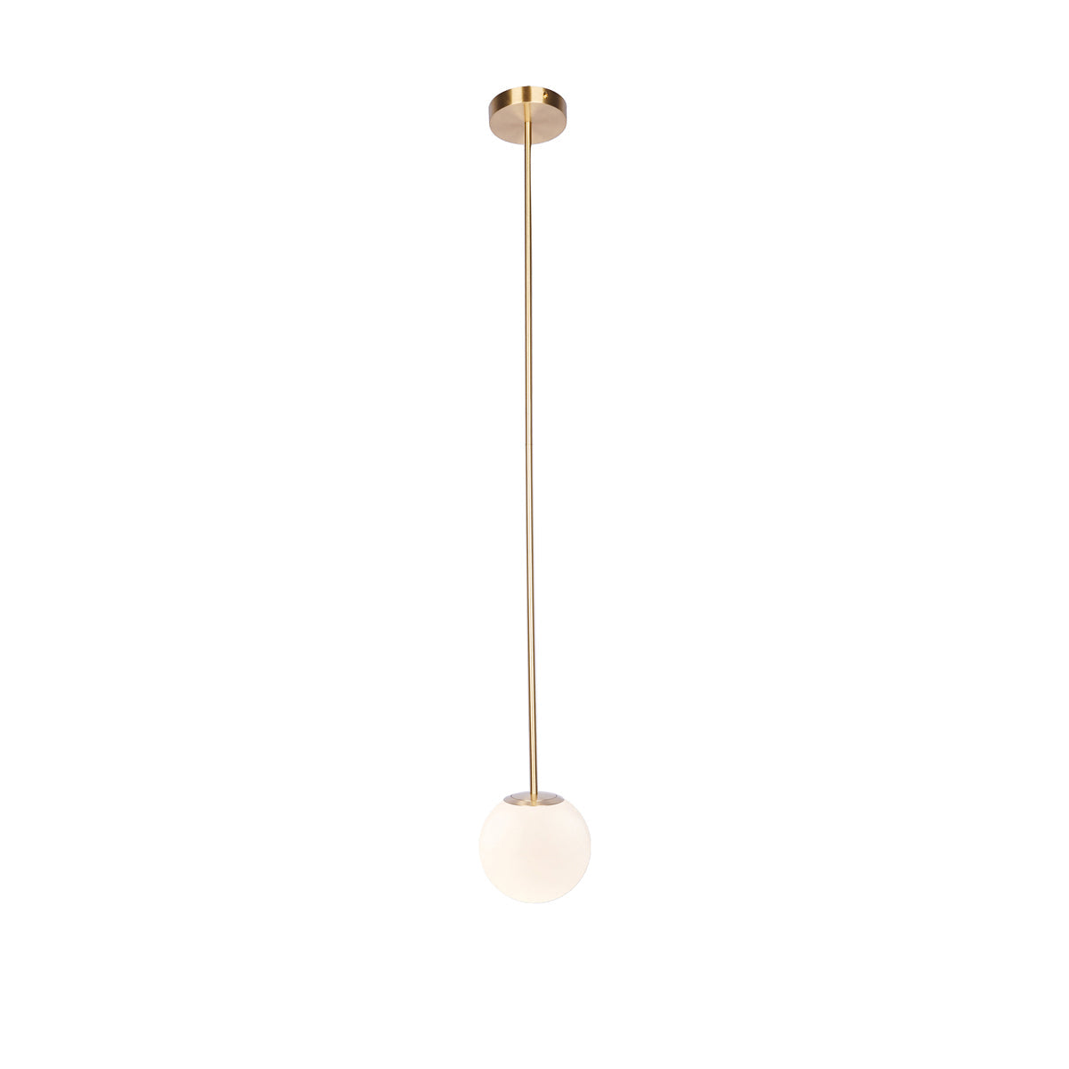Architecturale Hanglamp met Opaal Glas — Messing of Zwart — Ø9-30cm — 100-200cm Hoogte