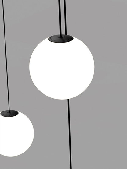 Architecturale Hanglamp met Opaal Glas — Messing of Zwart — Ø9-30cm — 100-200cm Hoogte