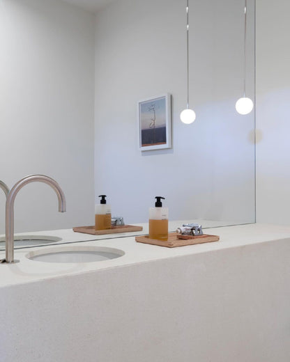 Architecturale Hanglamp met Opaal Glas — Messing of Zwart — Ø9-30cm — 100-200cm Hoogte