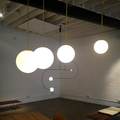 Hanglamp Messing Melkglas Plafond Minimalistisch Modern Scandinavisch Hal Eettafel Nachtkastje