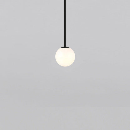 Architecturale Hanglamp met Opaal Glas — Messing of Zwart — Ø9-30cm — 100-200cm Hoogte