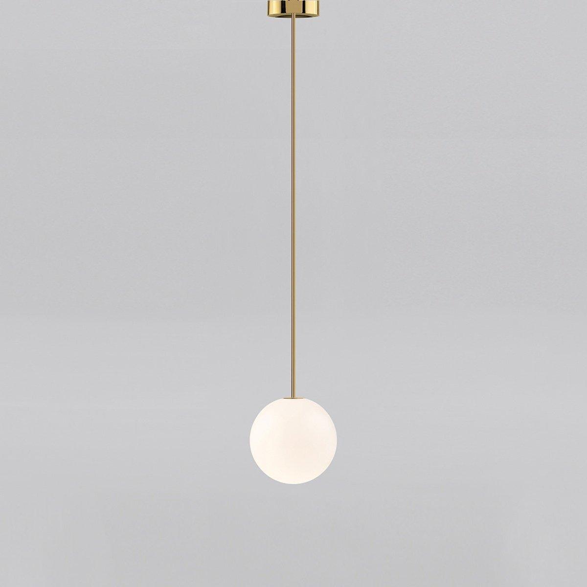 Architecturale Hanglamp met Opaal Glas — Messing of Zwart — Ø9-30cm — 100-200cm Hoogte
