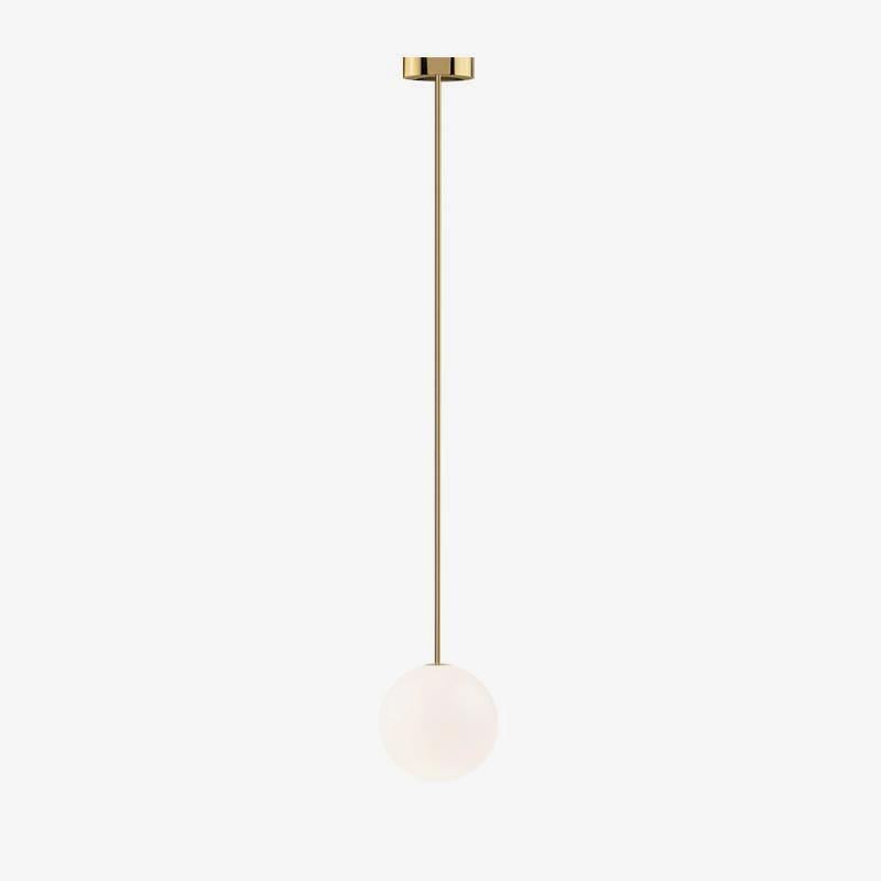 Architecturale Hanglamp met Opaal Glas — Messing of Zwart — Ø9-30cm — 100-200cm Hoogte