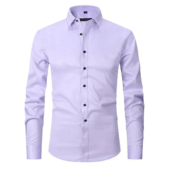 Herenhemd Slim Fit Langarm Klassieke Stijl