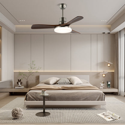 Plafondventilator met Verlichting en 6 Snelheden – Scandinavisch Design in Natuurlijke Houtafwerking