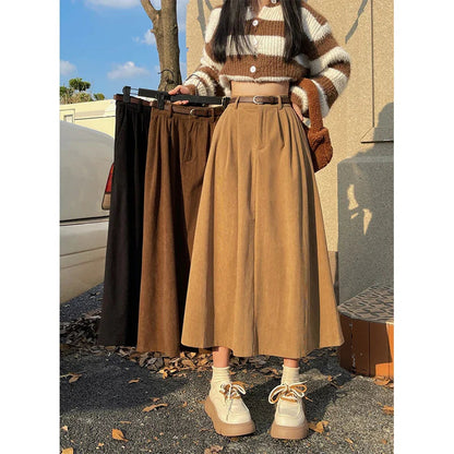 Midi Gonna Velluto Zacht Elegante
