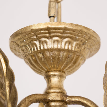Barok Lantaarn Hanglamp met Vogel- en Bladdetails – Klassieke 3-Lichts Plafondlamp in Goud of Brons