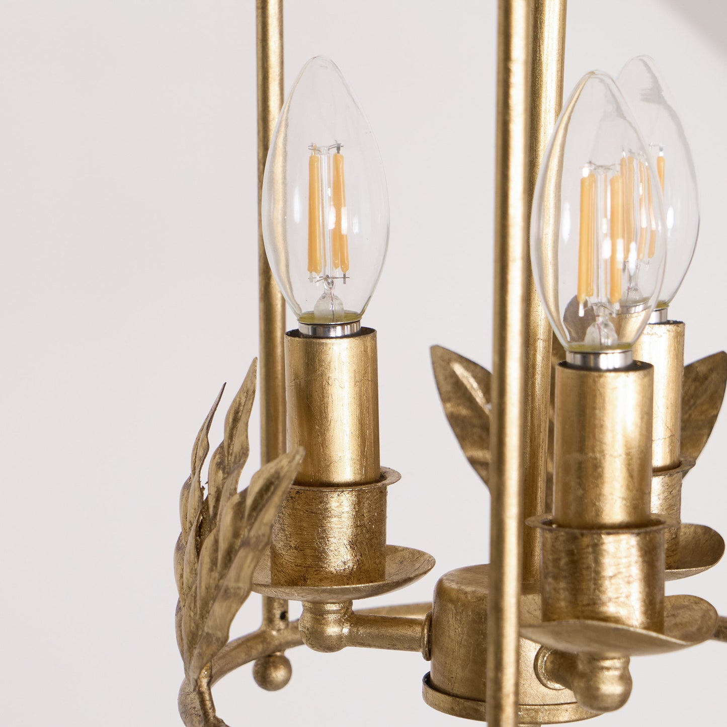Barok Lantaarn Hanglamp met Vogel- en Bladdetails – Klassieke 3-Lichts Plafondlamp in Goud of Brons