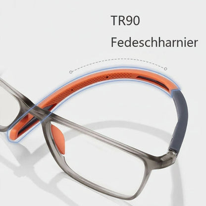 Multifocale Leesbril met Blauwe Lichtfilter – Ultralichte TR90 Bril met UV-Bescherming en Progressieve Glazen voor Scherp Zicht
