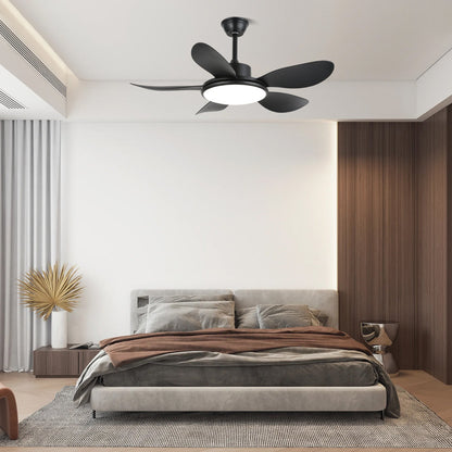 Plafondventilator met LED-verlichting en afstandsbediening | Scandinavisch design met houtnerf afwerking