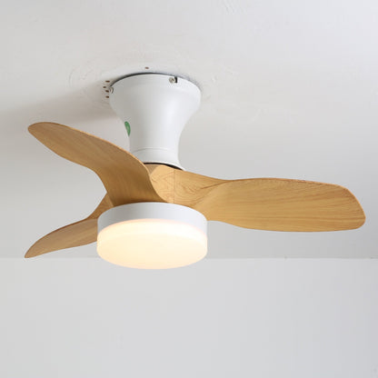Scandinavische Plafondventilator met Verlichting – Minimalistische Ventilatorlamp in Hout en Wit
