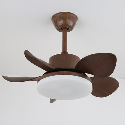Plafondventilator Alenya met Houtlook en Geïntegreerde Verlichting Ø55cm 48W Grijsbruine Bladeren voor Alle Seizoenen