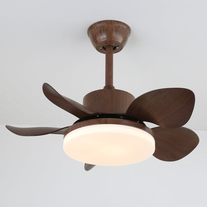 Plafondventilator Alenya met Houtlook en Geïntegreerde Verlichting Ø55cm 48W Grijsbruine Bladeren voor Alle Seizoenen