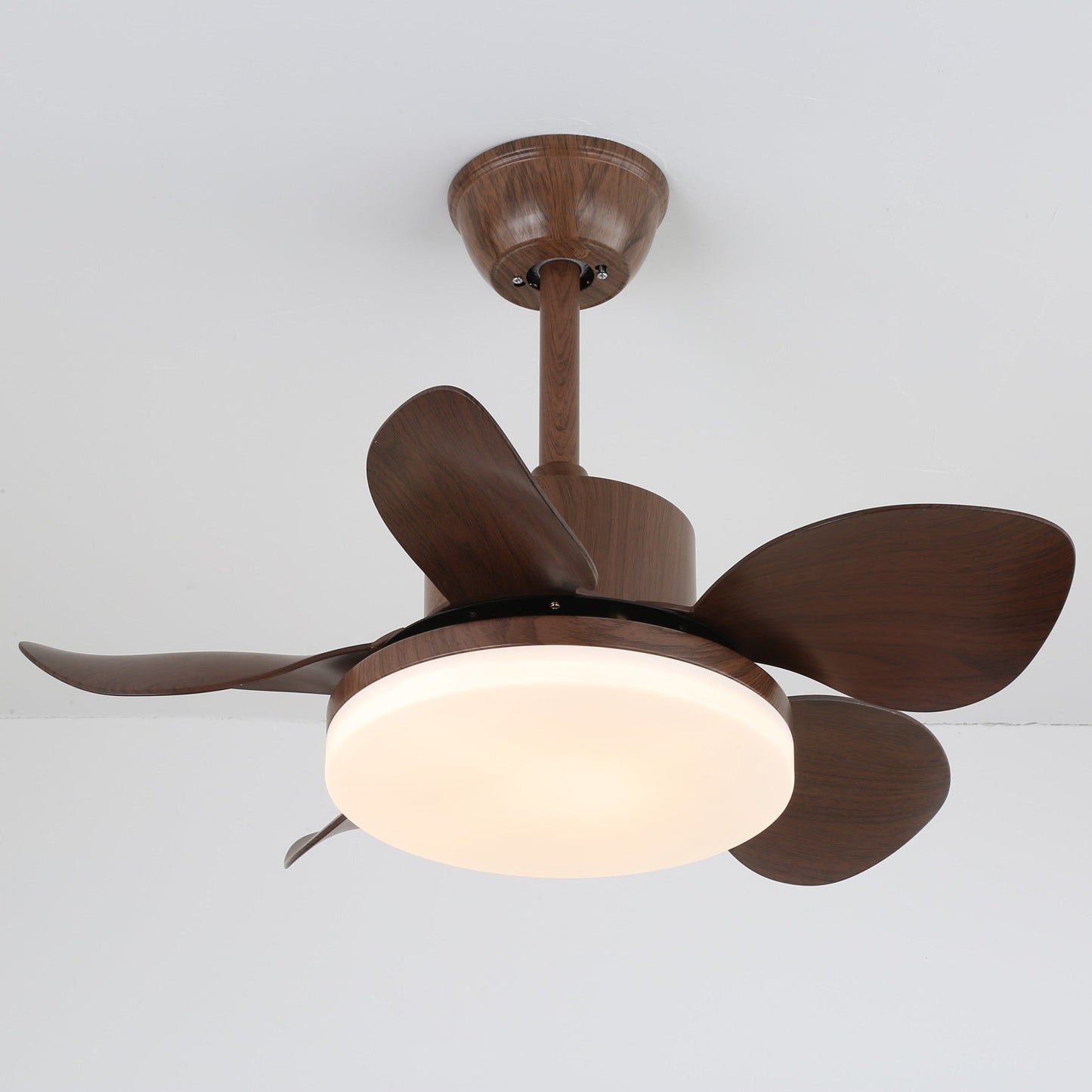 Plafondventilator Alenya met Houtlook en Geïntegreerde Verlichting Ø55cm 48W Grijsbruine Bladeren voor Alle Seizoenen
