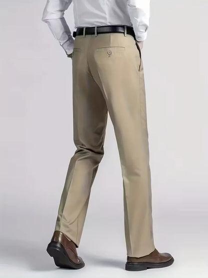 Broek met elastische tailleband en regular fit