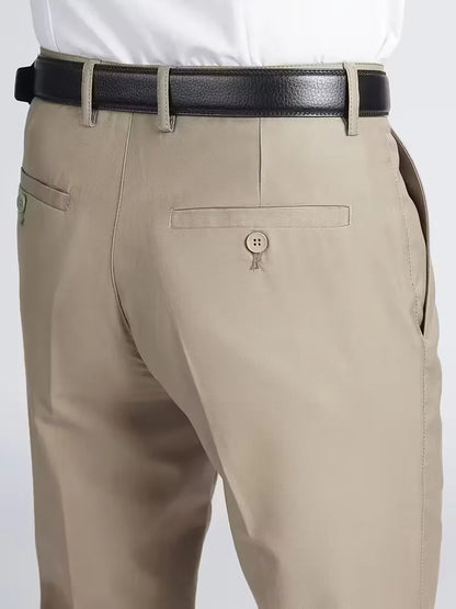 Broek met elastische tailleband en regular fit