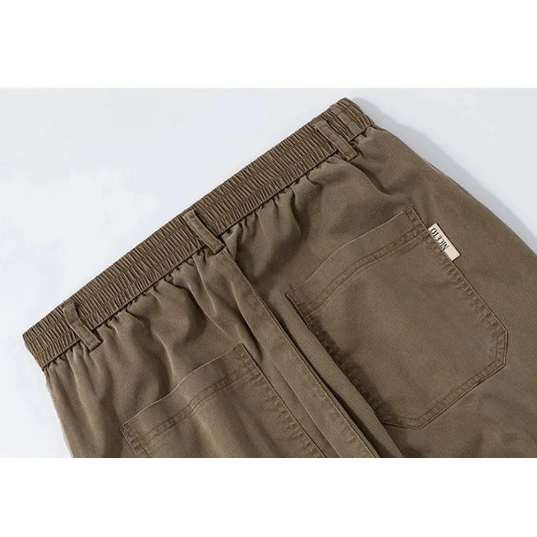 Broek met rechte pasvorm en elastische taille