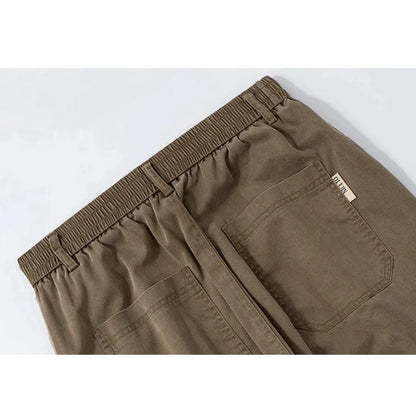 Broek met rechte pasvorm en elastische taille