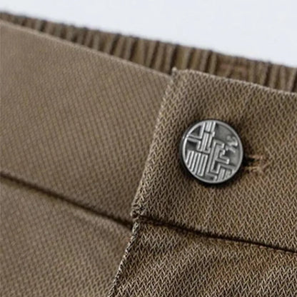 Broek met rechte pasvorm en elastische taille