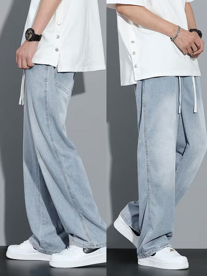 Broek met rechte pijp en losse pasvorm