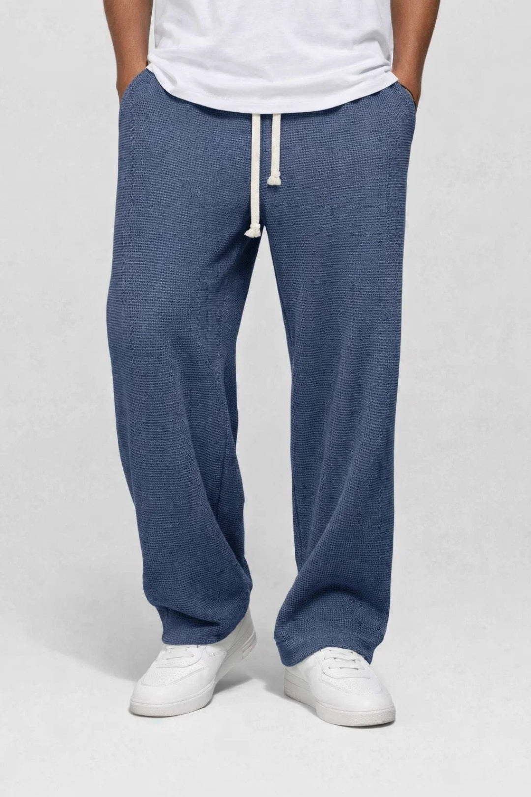 Relaxed Fit Herenbroek Met Trekkoord Casual Stijl