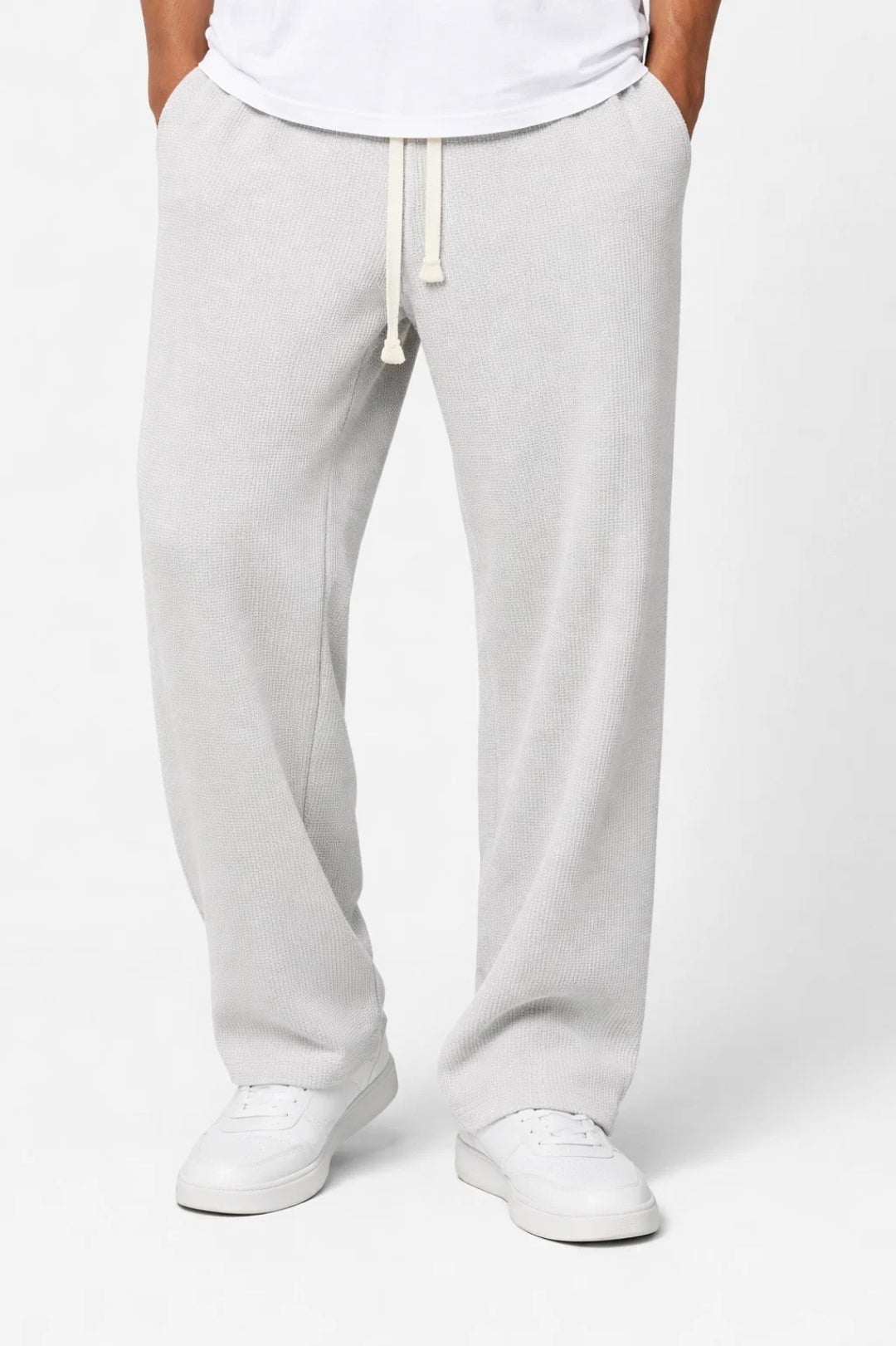 Relaxed Fit Herenbroek Met Trekkoord Casual Stijl