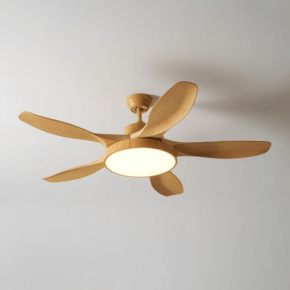 Design Plafondventilator met Geïntegreerde Verlichting StillWind – 132 cm Bladwijdte – Hout-Look ABS Bladen – LED – Afstandsbediening – 6 Snelheden