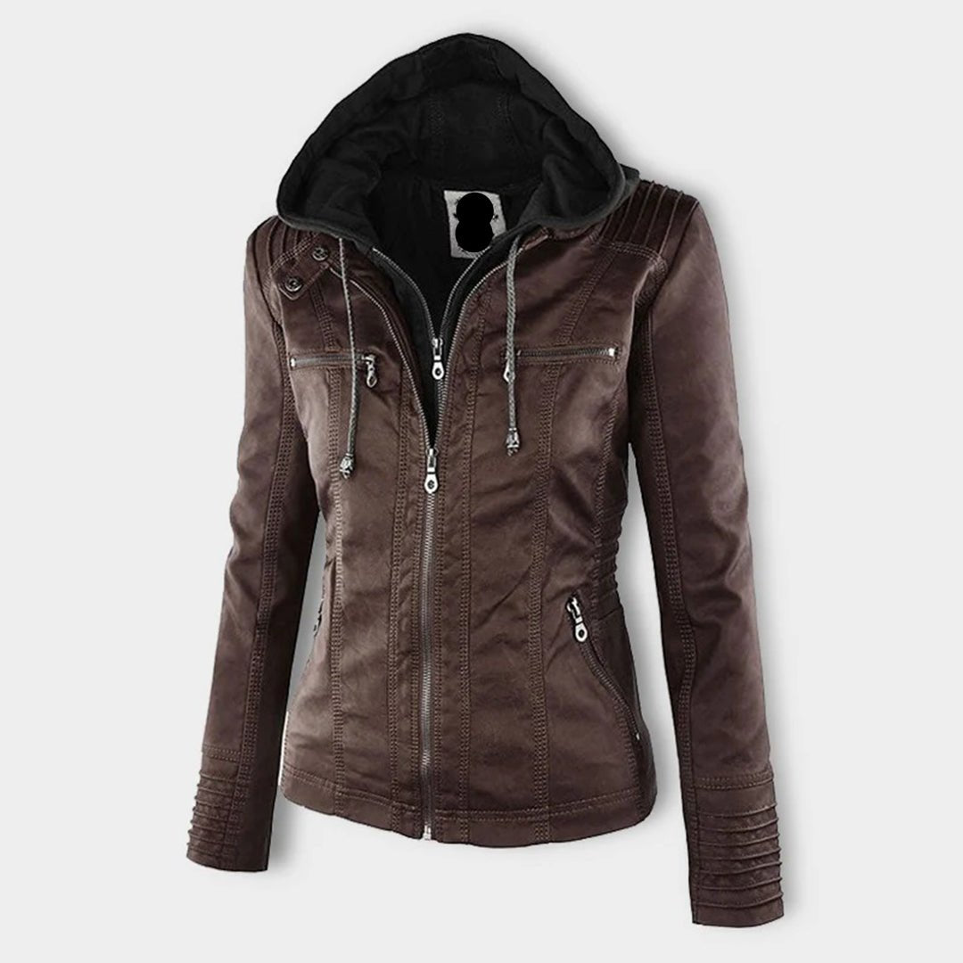 Leren jas met capuchon stijlvol en elegant