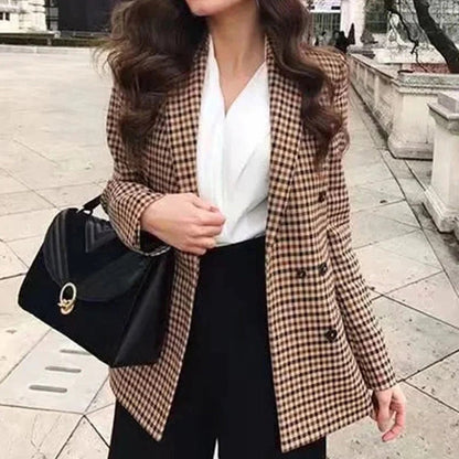 Dames Blazer Geruit Modieus Design