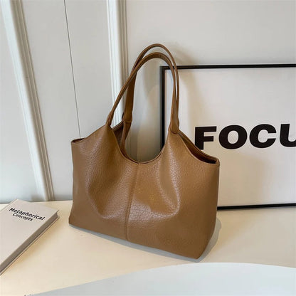 Vegan Schoudertas Dames Leren Look Ruim Tote Tas