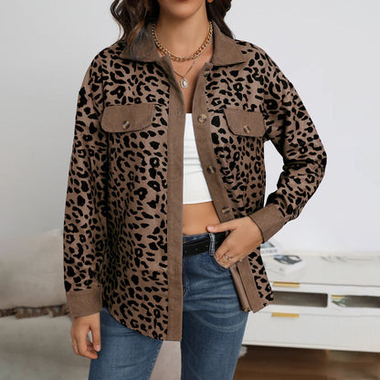 Dames Jas Luipaardprint Stijlvol en Chic → Dames Luipaard Jas Stijlvol Leer