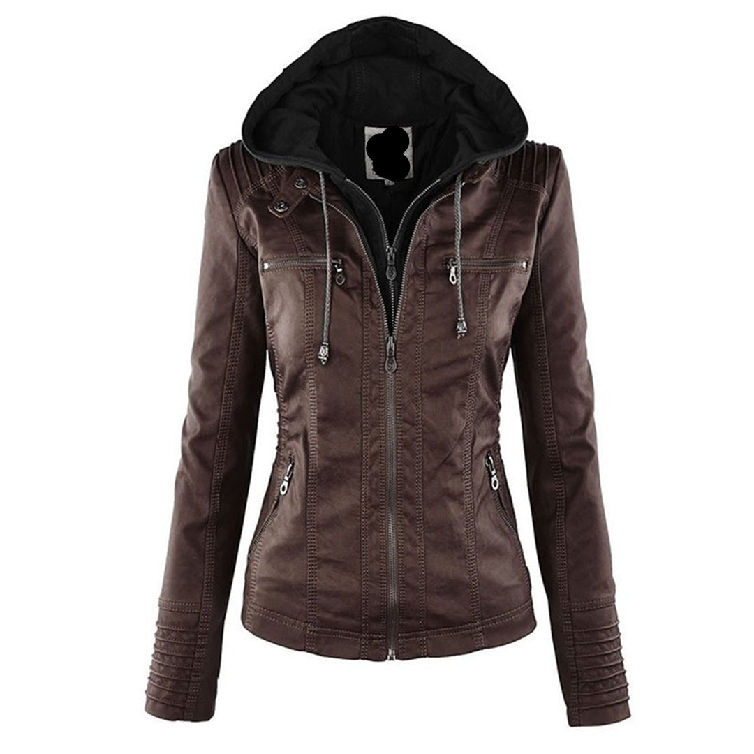 Leren jas met capuchon stijlvol en elegant