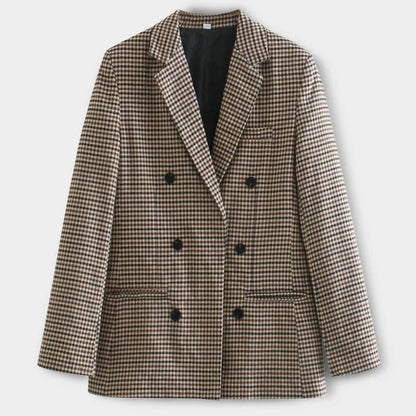 Dames Blazer Geruit Modieus Design