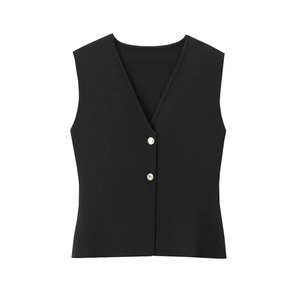 Mouwloze Gilet Top voor Dames - Elegant en Minimalistisch