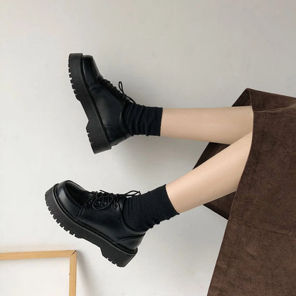 Bruine Platform Loafers Vintage Stijl Schoenen