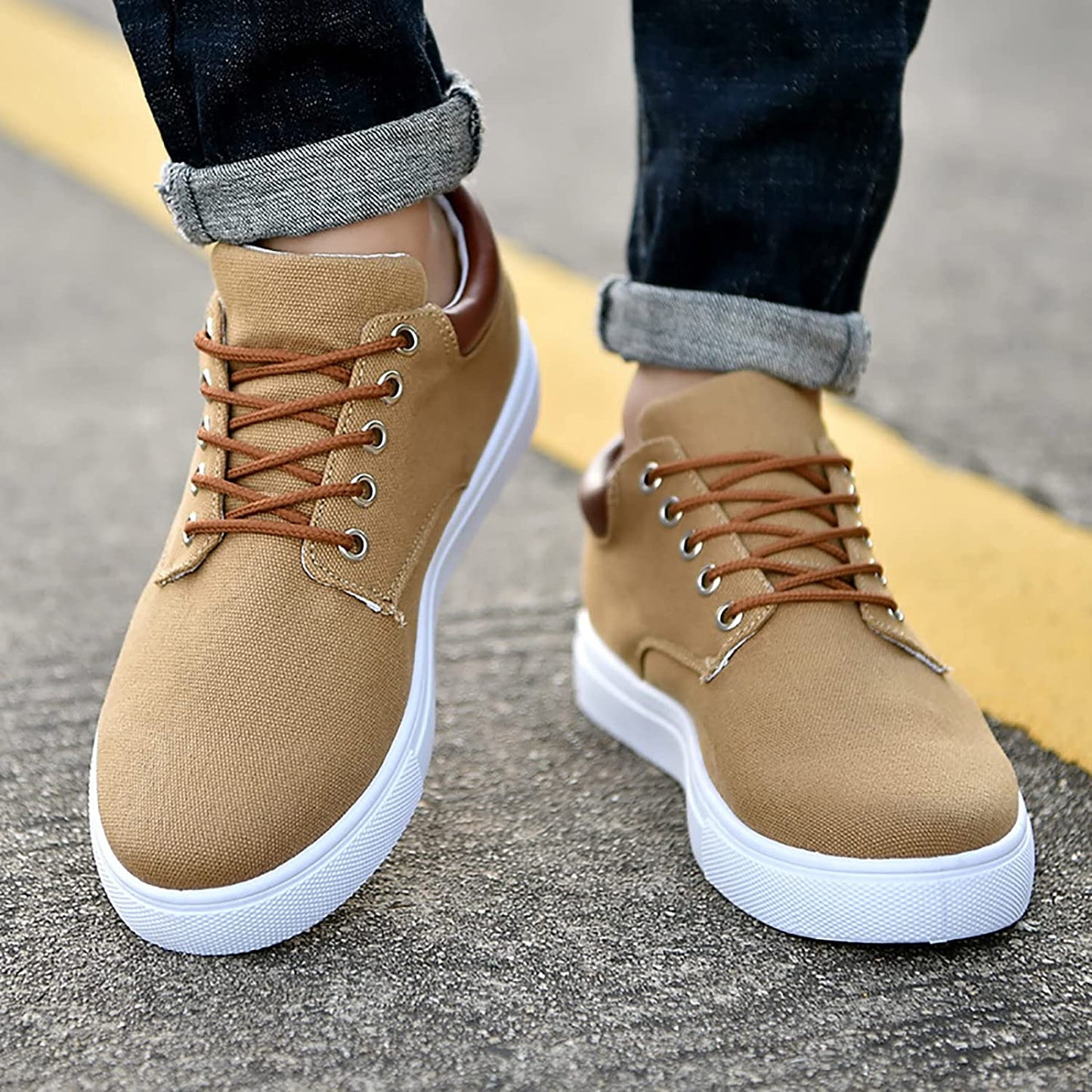 Heren Sneakers Leren Casual Schoenen Zwart Stijlvol
