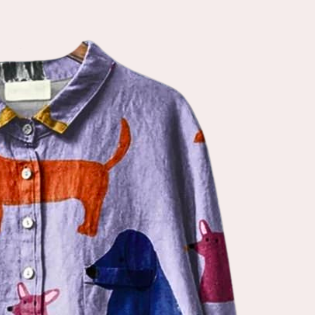 Dames Shirt Hondenprint Leuk en Trendy