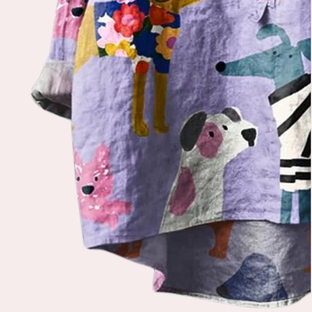 Dames Shirt Hondenprint Leuk en Trendy