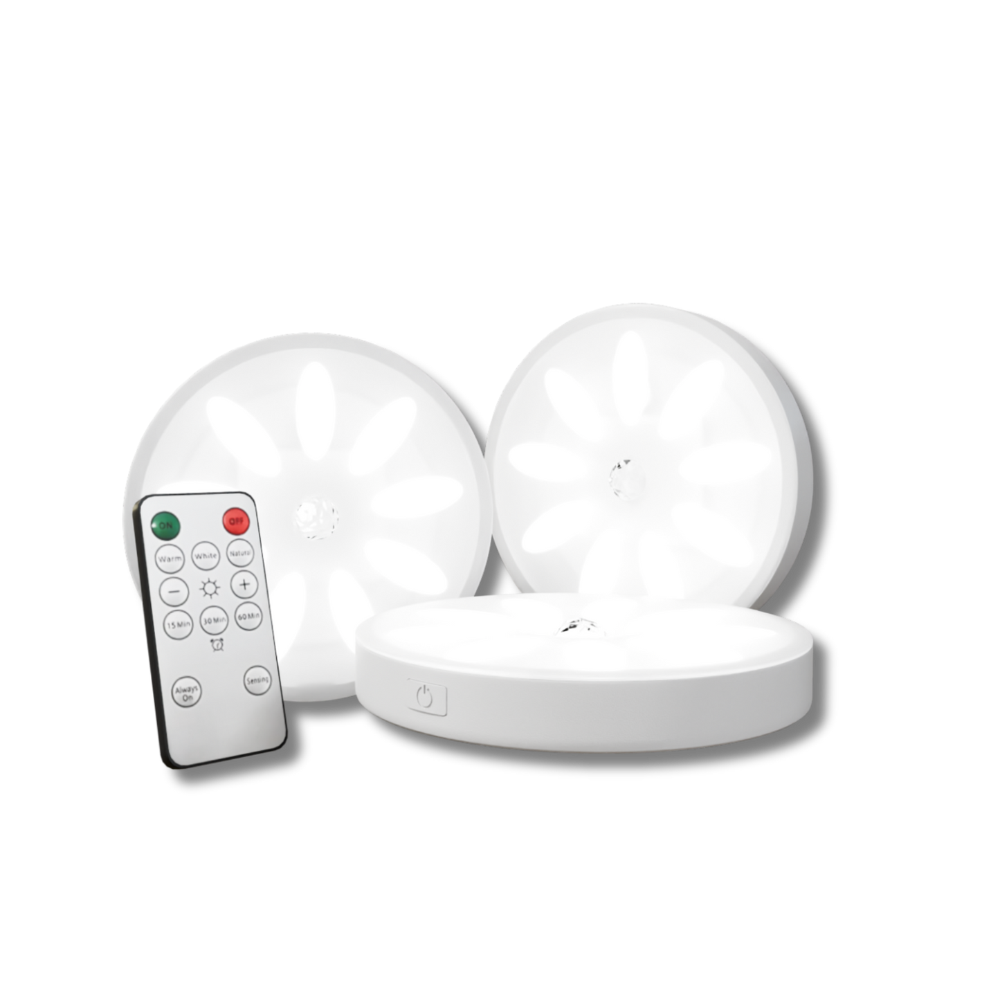 Oplaadbare LED-Spotlights met Bewegingssensor en Dimfunctie – Set van 3 Magnetische Draadloze Lampen voor Elke Kamer