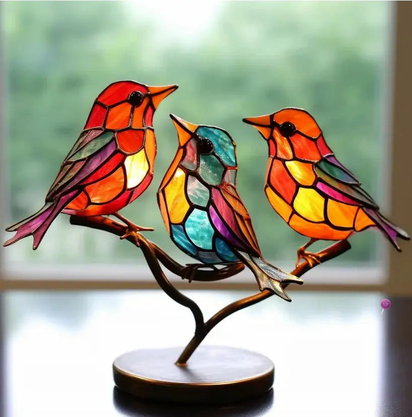 Raamvogel Decoratie – Lichtreflecterend Glas met Natuurlijke Uitstraling – Kleurrijk Raamornament