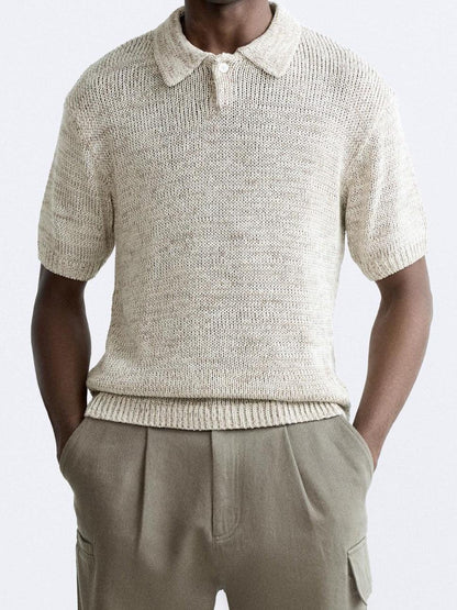 Gebreide Poloshirt Relaxed Fit Vintage Stijl