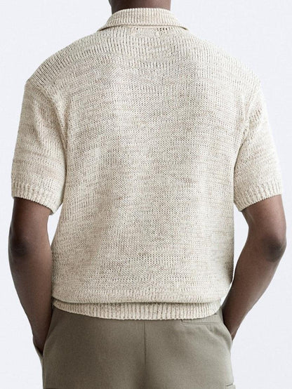 Gebreide Poloshirt Relaxed Fit Vintage Stijl