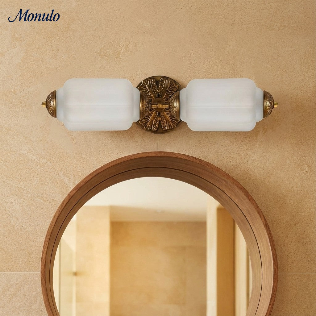 Eloise Vintage Scalloped Milk Glass Wall Sconce - Modern Accent Lighting for Bathroom and Bedroom