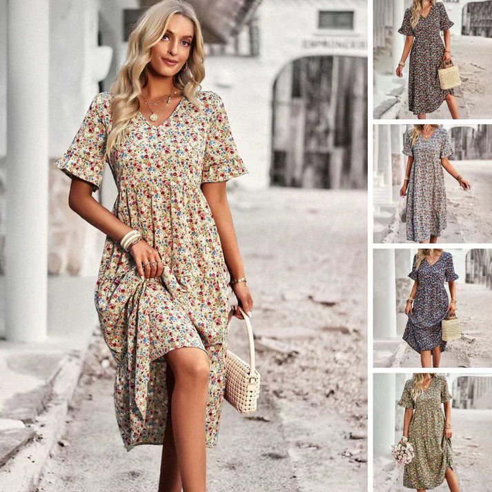 Vrouwelijke Zomerjurk Bloemenprint Casual
