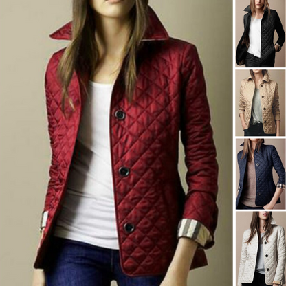 Dames Geruite Jas met Reverskraag Stijlvol Modern Design